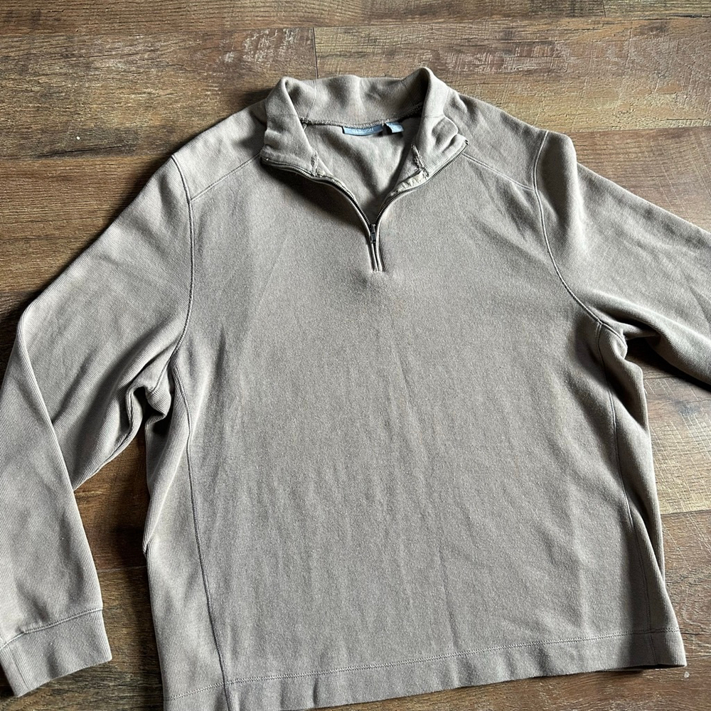 Men's Madison Brown Zip Up Sweater L